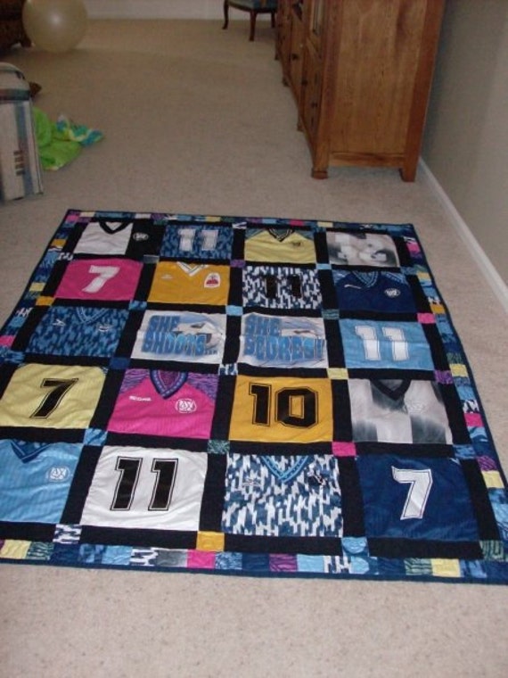 Items similar to Soccer Jersey Quilt on Etsy