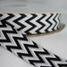 Black and White Chevrons 2 Yards Jacquard Trim 7/8 inches wide