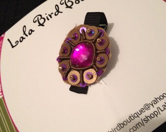 Hairclip - Toddler, Child, Baby - Magenta Gemstone - READY TO SHIP