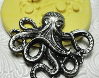 STEAMPUNK OCTOPUS Mold Flexible Silicone Rubber Push Mold for Resin Wax Fondant Clay Ice 7451