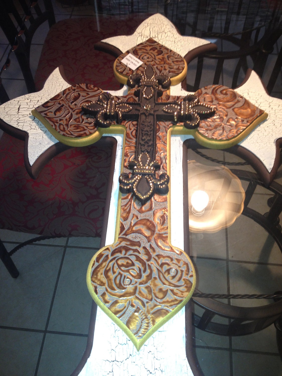 Large wooden wall cross 4d