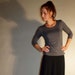 Jersey Viscose Top with 3/4 Sleeves - Purplish Steel Grey