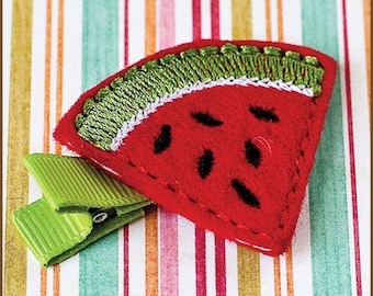 Watermelon Hair Clip Felt - Baby Hair Clippie - Felt Watermelon Clip - Picnic Hair Clip - Felt Clip