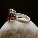 Garnet Set in Satin Finished Sterling Silver Ring