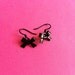Black Metal Bow Earrings- on Black Hook Findings