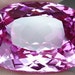 37.3 cts hot pink topaz cushion facet cut drilled