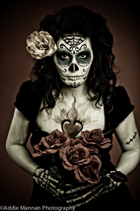 Items similar to Dia De Los Muertos Red Roses on Etsy