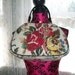 Reserved.for Klearly Beautiful large floral tapestry purse with black leather handle.