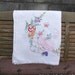 Vintage linen crinoline lady tablecloth. hand embroidered tablecloth