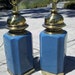 Vintage Ginger Jar style table lamps with brass mid century modern