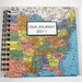 Travel Scrapbook with Custom Map, 7"x7"