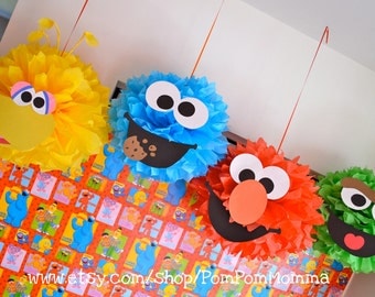Sesame Street Inspired Party Poms