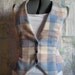 Plaid lamb fitted vest medium