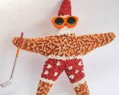 Starfish Christmas Ornament - Golfing Santa