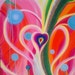 Reserved Listing Original Abstract Painting Modern Art Large - Heart Explosion or Rainbow Heart Radiating Love