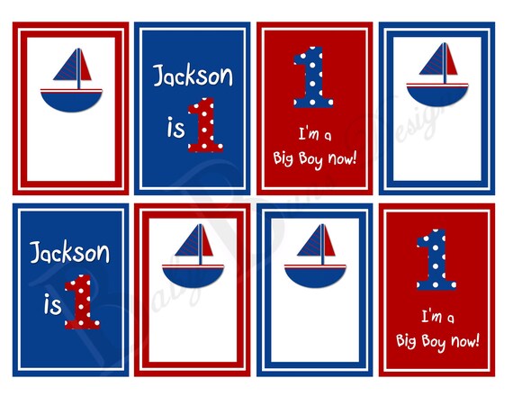 Items similar to Sailboat Birthday Labels/Tags/Name Tags- Printable on Etsy