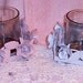 30% Off Sale Upcycled Votive Candle Holders Set Of Two,Candle Holder, Metal, Roses, Pink, White, Set, Upcycled, Shabby Chic, cottage
