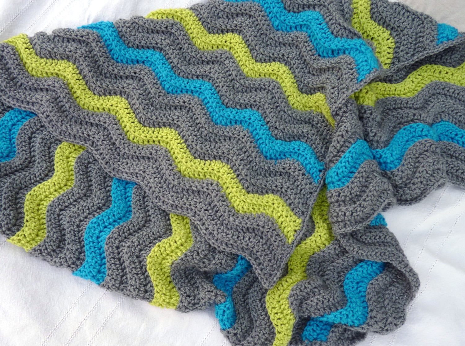 RESERVED Wavy boy's crochet blanket