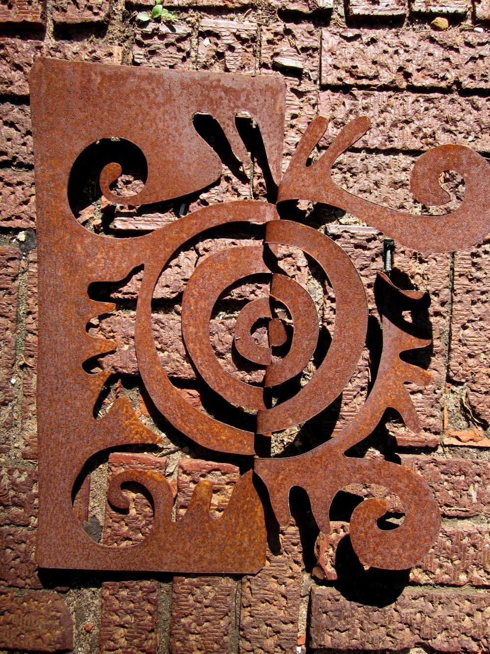 Metal garden wall sculpture for yard & home décor