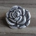 Rose Button - Metal - Antiqued Silver Buttons with Shank - 3/4" - 19mm