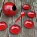 Red space age 70's melamine (peanut) snack bowl set