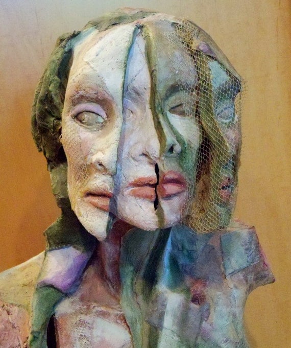 Items similar to Ceramic, Mixed media sculpture on Etsy