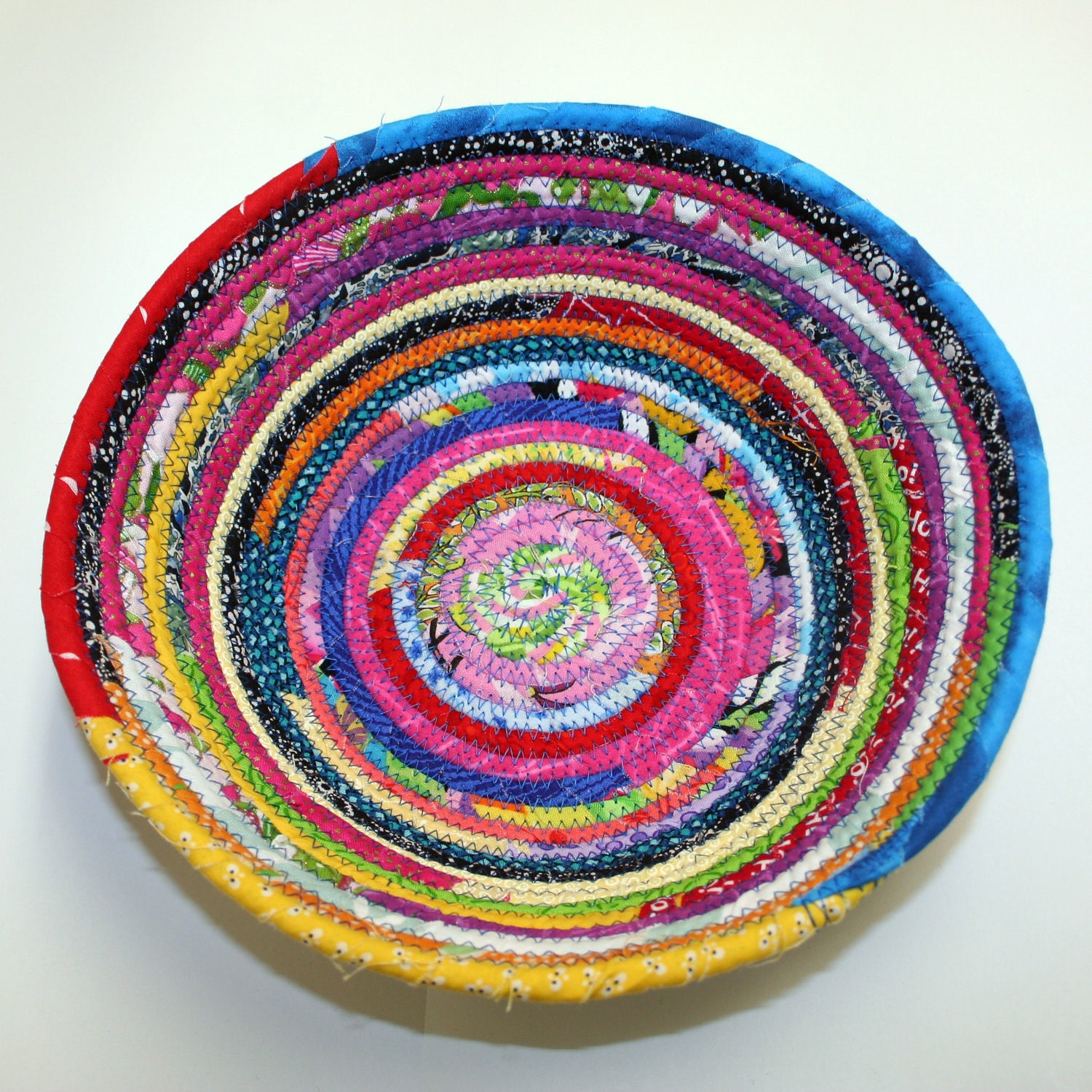 Coiled Fabric Basket Fabric Bowl Multicolored by AbbysSewAwesome