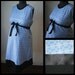 Maternity Hospital Gown - Blue and White Flower Checks, Black Trim