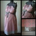 Maternity Hospital Gown: Gray with Pink Flowers/ Gray Houndstooth Trim/ Gray RIbbon (Color can be changed)