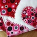 Fabric Coasters - Handstitched Retro Heart Fabric Coasters - Set of 4