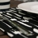 Quilted Table Placemats Flatware in Black - Set of 4