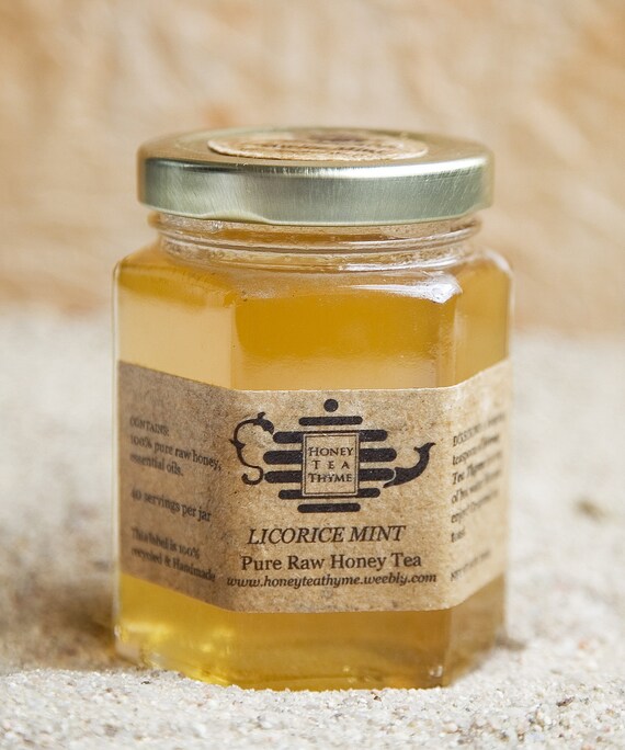 Items similar to Pure Raw Honey Tea LICORICE MINT flavored 8 oz on Etsy
