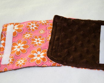 SALE Baby Girl Car Seat Stroller Strap Cover with Minky Bright Pink Flowers // In Stock Ready to Ship