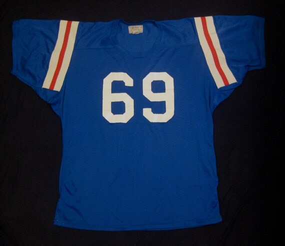 athletic nylon material number Vintage 60's Jersey 69 Football