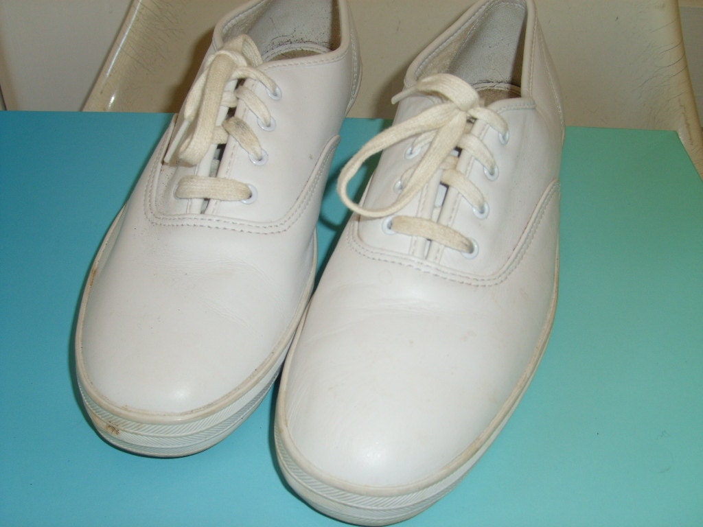 80s vintage KEDS white leather sneakers PREPPY