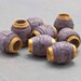 Mantra Beads - Prayer Scroll Handmade Paper Beads - Om Mani Padme Hum - Violet Gray - 8 pcs