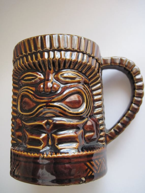 Items similar to Vintage Hawaiian Tiki mug cup by Orchids of Hawaii ...