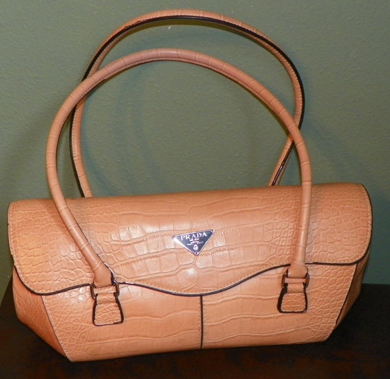 Vintage Prada Crocodile Alligator Purse bag Shoulder Double