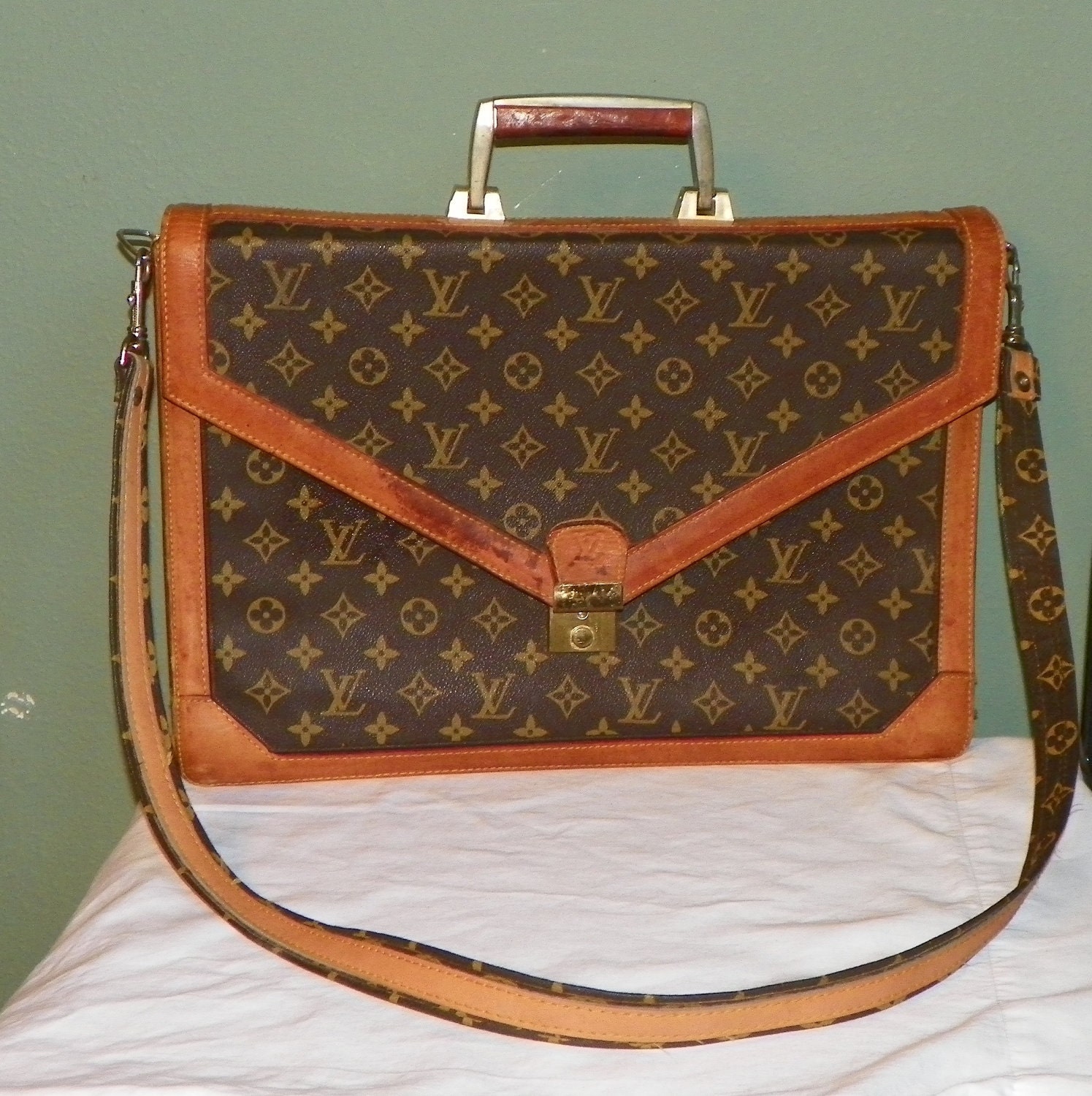 Vintage Louis Vuitton Briefcase Attache Case Laptop Satchel