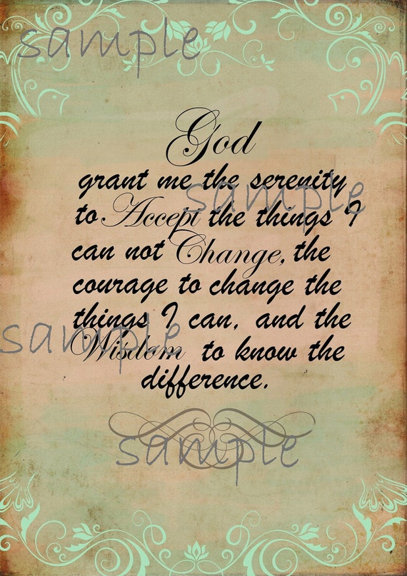 items similar to serenity prayer digital printable collage sheet