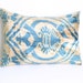 Reserved. YUNER, Silk Velvet Ikat Pillow Cover-Handmade Pillow Case- 22X16,turquoise blue ,cream