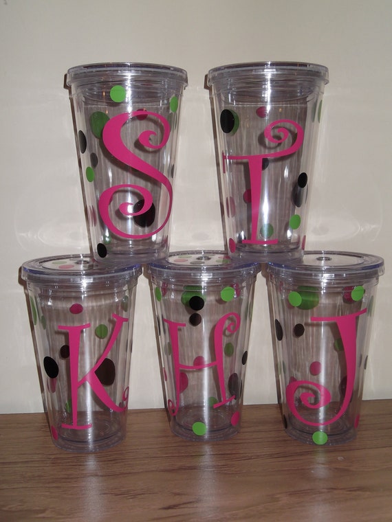 Personalized 16 ounce acrylic Tumbler with straw by ThePoshDiva