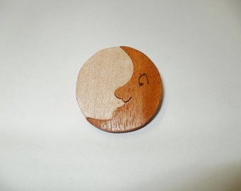 moon brooch wood dark moon scroll saw