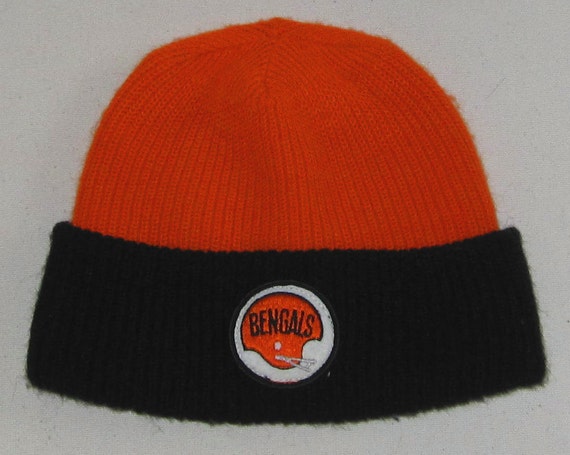 vintage 1970's Cincinnati Bengals NFL AFL knit winter hat by ArtiD