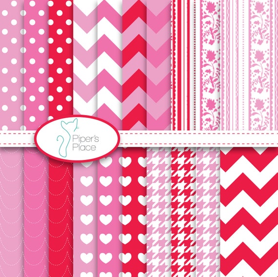 Items Similar To Valentines Day Scrapbook Paper Instant Download Printable On Etsy