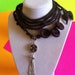 Handmade Crochet Necklace with Tassel Circle