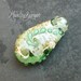 Pale Green and Ivory Lampwork Focal Bead