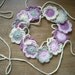 Handmade Crochet Flower Garland pastel shades shabby chic