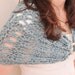 Blue Capelet Shrug Crocheted in Blue Wool, ON SALE