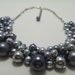 RESERVED for Natalie - Cluster of gray and silver pearls bridesmaids chunky cluster necklaces and bracelets.